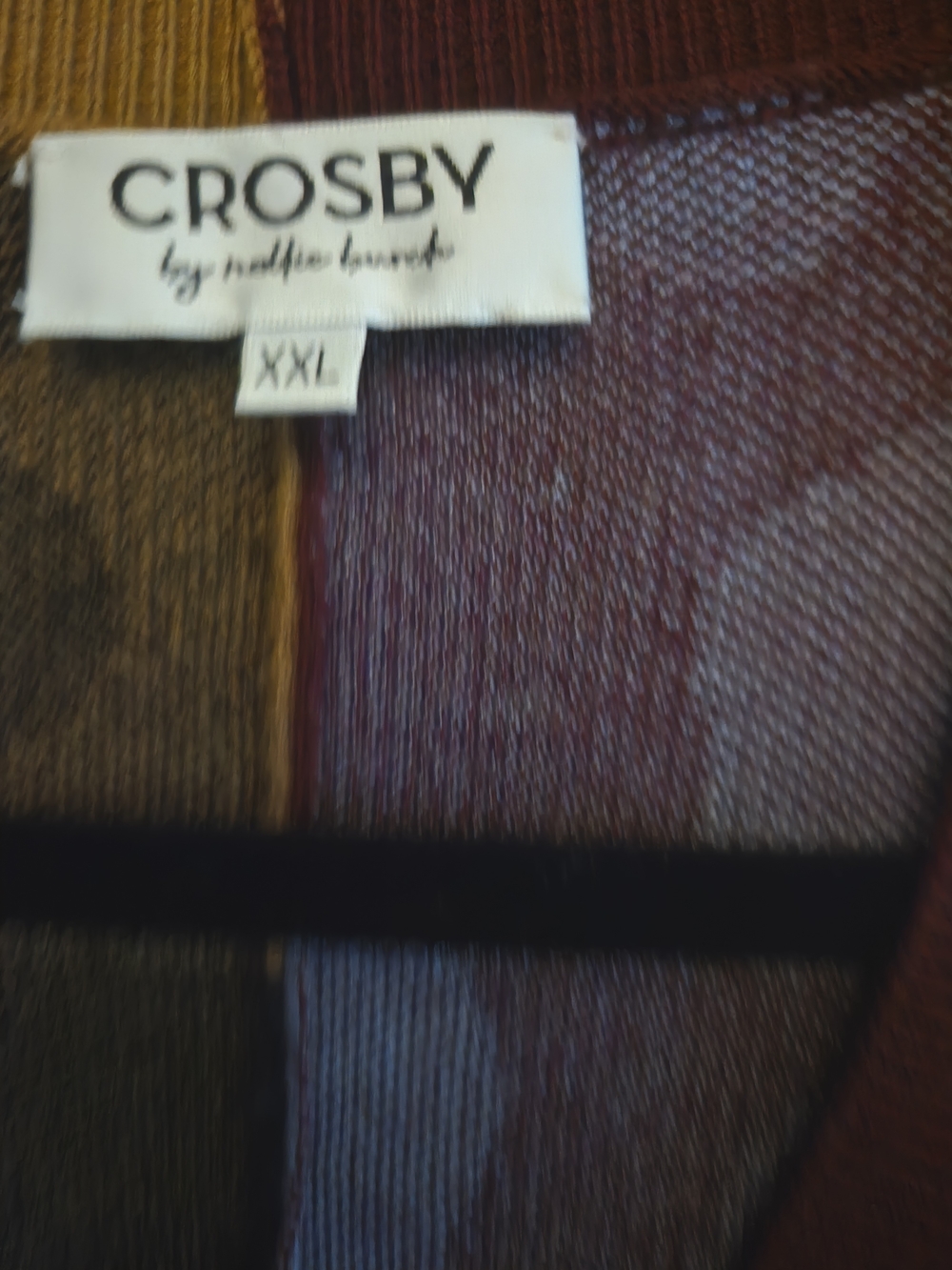 crosby. Multi-Colorblock Leopard Cardigan with Pearl Buttons - Picture 2 of 4